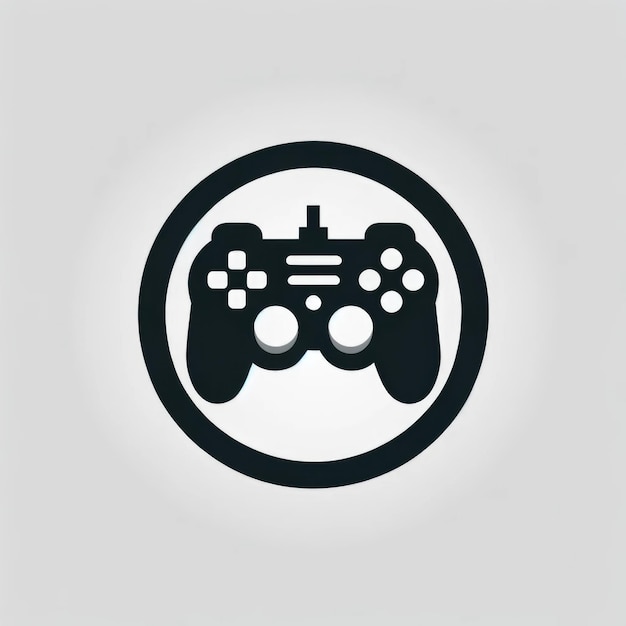 Logo del gamepad monocromatico minimalista in un cerchio