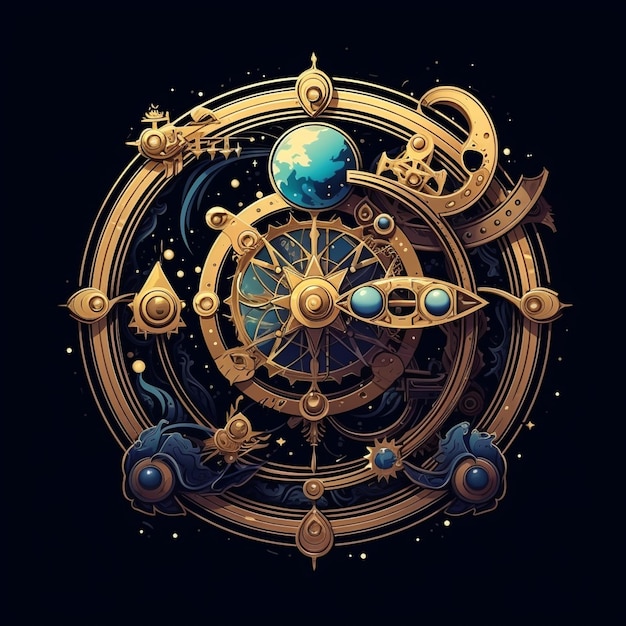 Logo del gioco carino e divertente con Celestial Clockwork Fusion