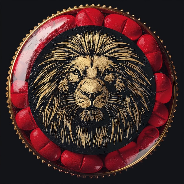 Logo del leone arrabbiato testa d'arte vettoriale