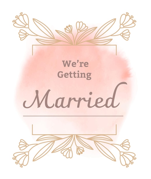 Logo del matrimonio Png in stile floreale