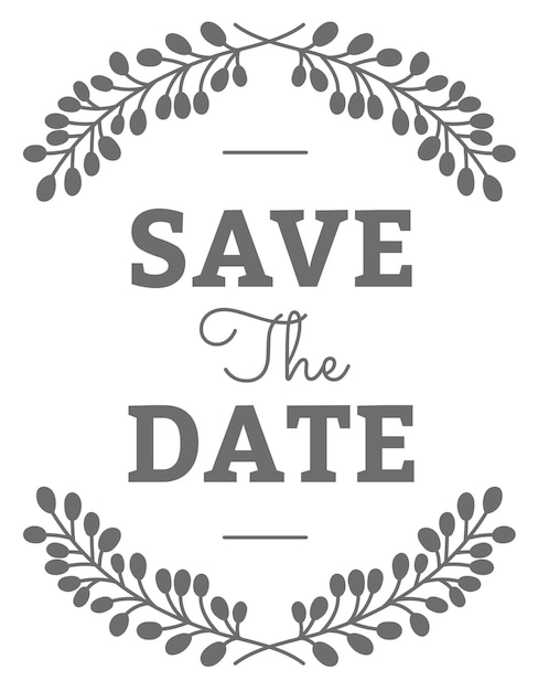 Logo del matrimonio Png in stile vintage botanico