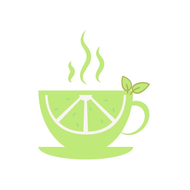 Logo del tè al limone verde semplice