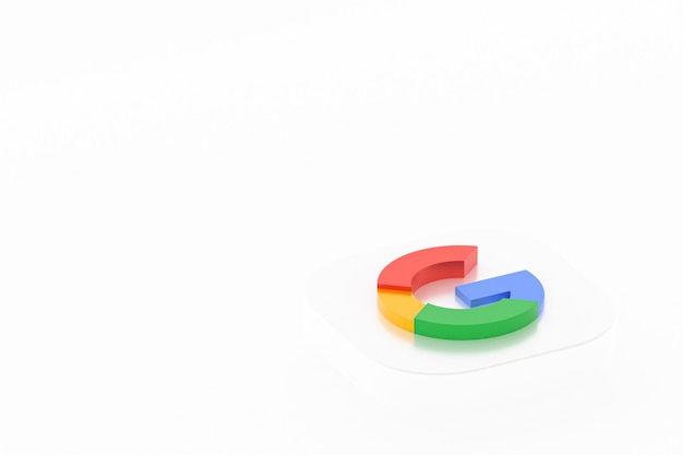 Logo dell'applicazione Google rendering 3d su sfondo bianco