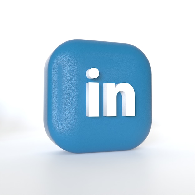 Logo dell'applicazione Linkedin con rendering 3d