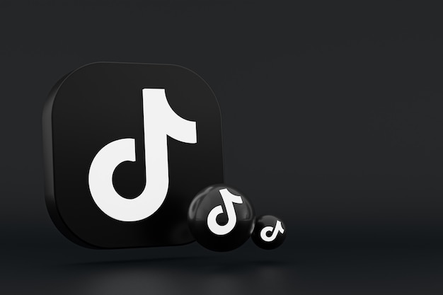 Logo dell'applicazione Tiktok rendering 3d