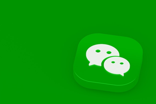 Logo dell'applicazione Wechat rendering 3d su sfondo verde