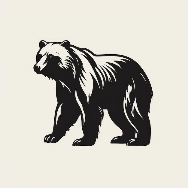 Logo dell'orso in bianco e nero generato da AI Immagine