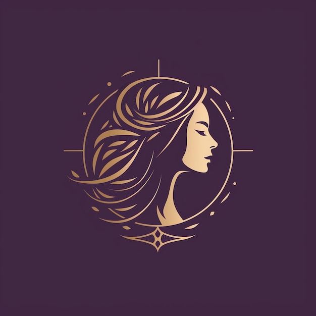 Logo della bellezza femminile in oro