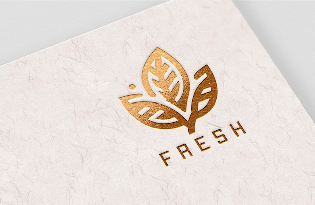 Logo della foglia d'oro fresca