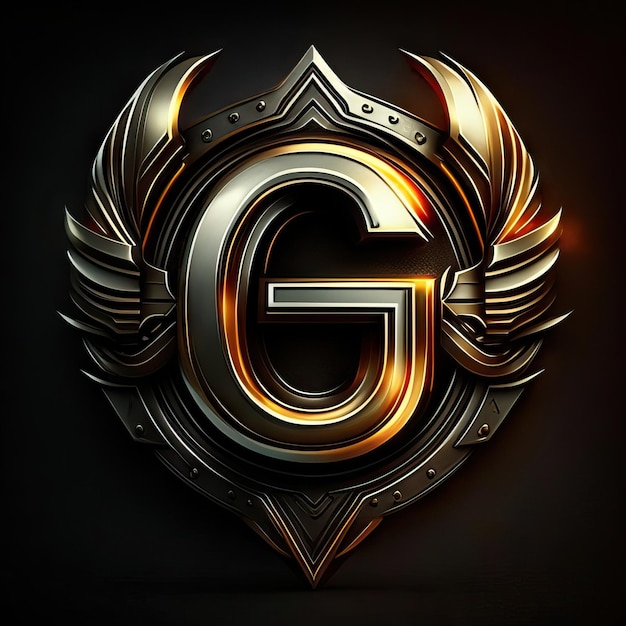 Logo della lettera G con dettagli dorati