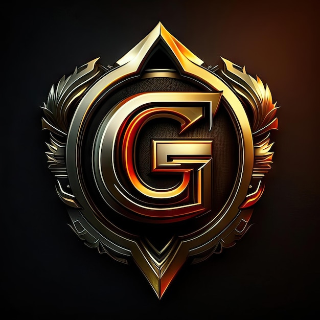 Logo della lettera G con dettagli dorati