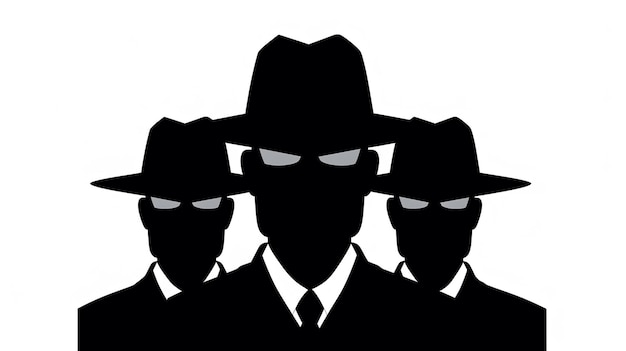 "Logo della mafia con silhouette astratta di uomini"