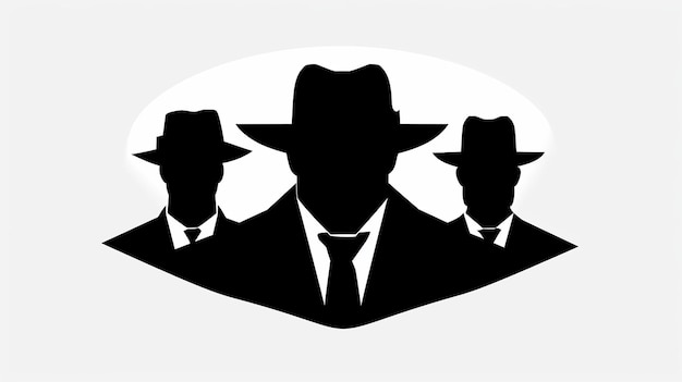 "Logo della mafia con silhouette astratta di uomini"