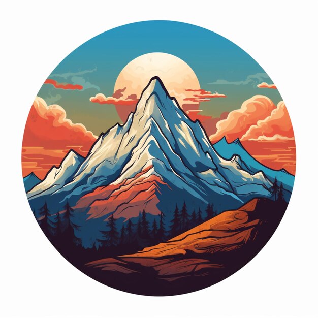 logo della montagna dei cartoni animati
