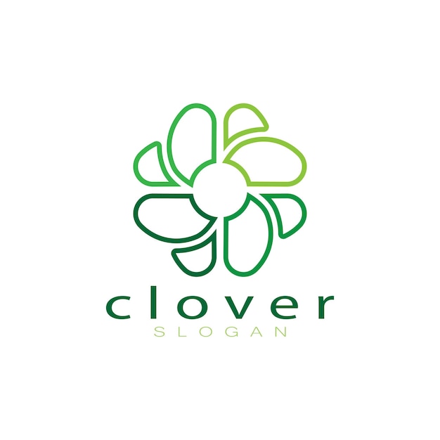 Logo design inspiration icon illustration template vector clover or moringa leaves natural product