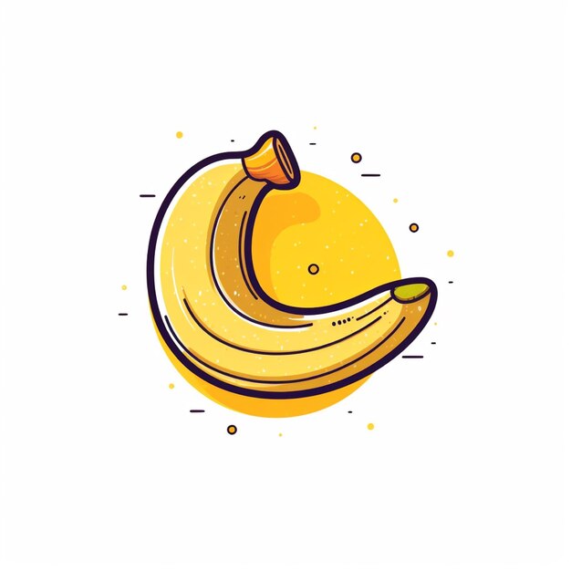 Logo di banana vettoriale a sfondo bianco a colore piatto