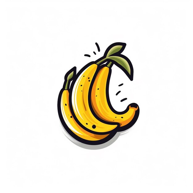 Logo di banana vettoriale a sfondo bianco a colore piatto