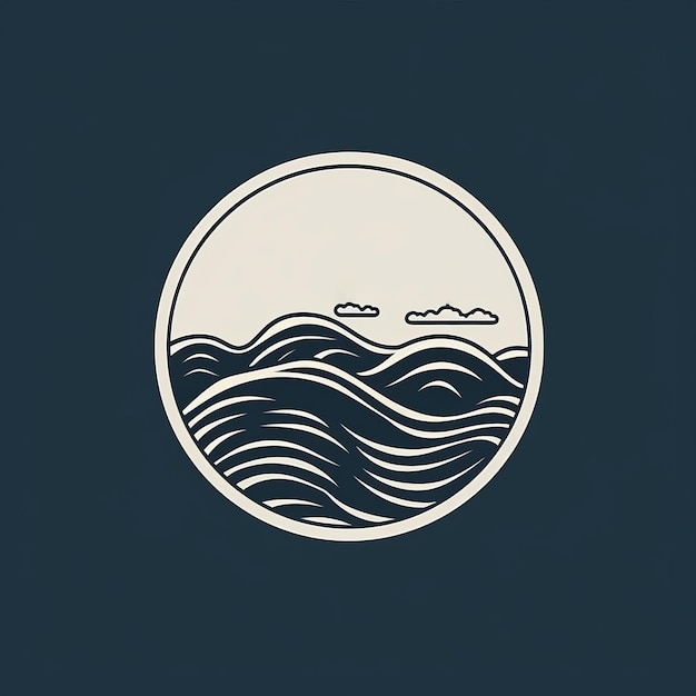 Logo di disegno lineare minimalista ispirato alla Fenicia per il Mar dei Caraibi