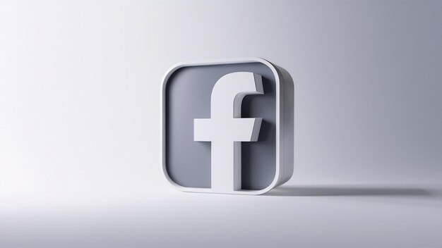 Logo di Facebook modello di progettazione semplice minimo spazio di copia 3d