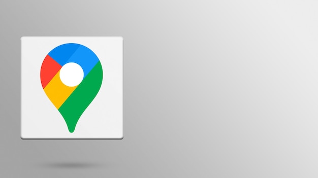 Logo di Google Maps su una piattaforma realistica