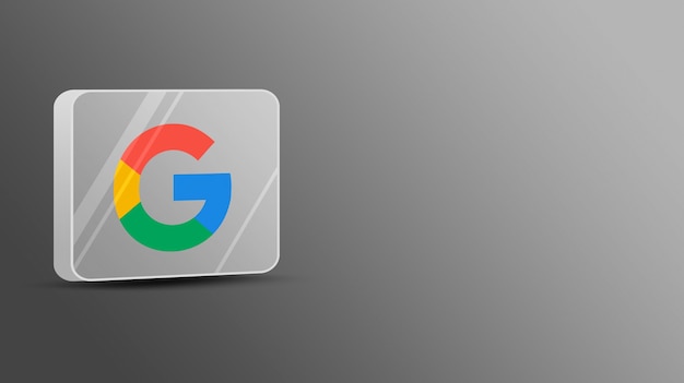 Logo di Google su una piattaforma di vetro 3d