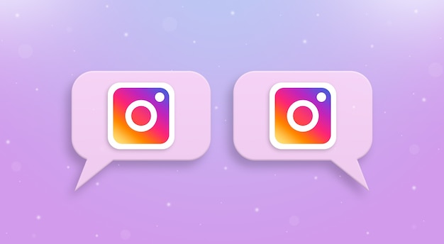 Logo di Instagram sulle icone dei commenti social 3d