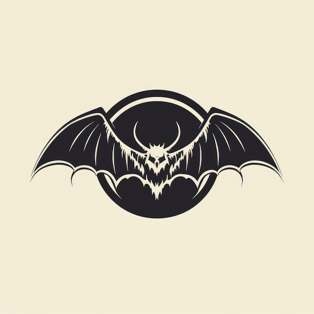 Logo di pipistrello in bianco e nero generato da AI Immagine