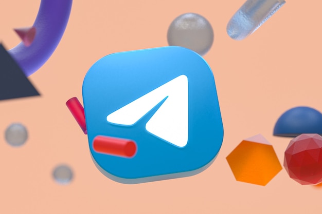 Logo di Telegram su sfondo geometrico astratto