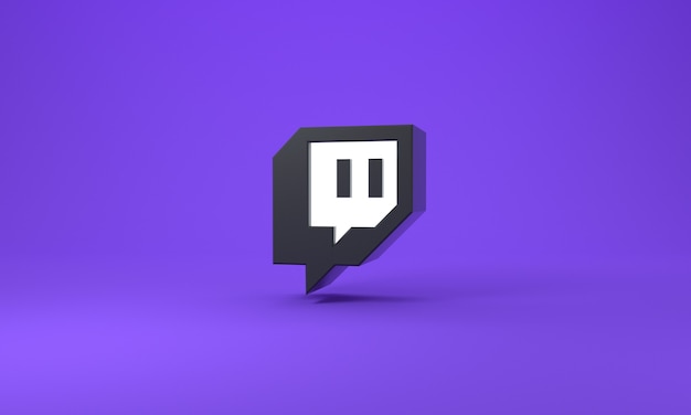 Logo di Twitch isolato con sfondo viola.