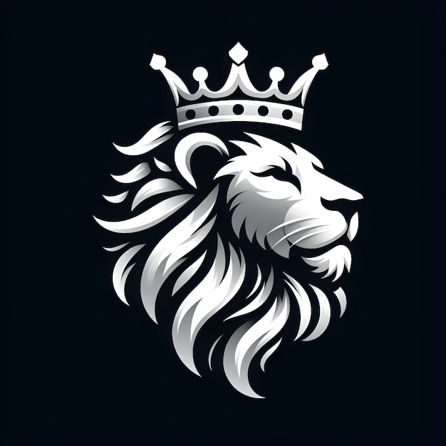 Logo di un leone con una corona d'argento
