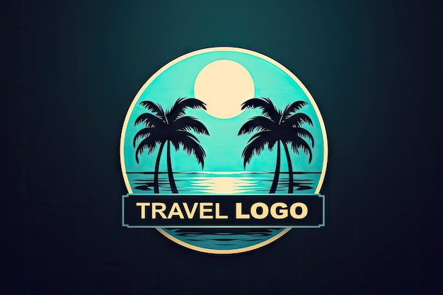 Logo di viaggi di svago Modello di turismo Emblema di centro di svago Icon Generative AI Illustrazione