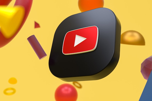 Logo di Youtube con elementi di geometria