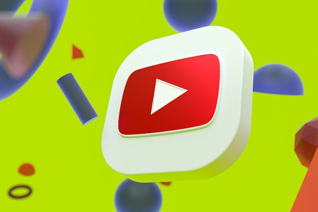 Logo di Youtube su sfondo di geometria astratta