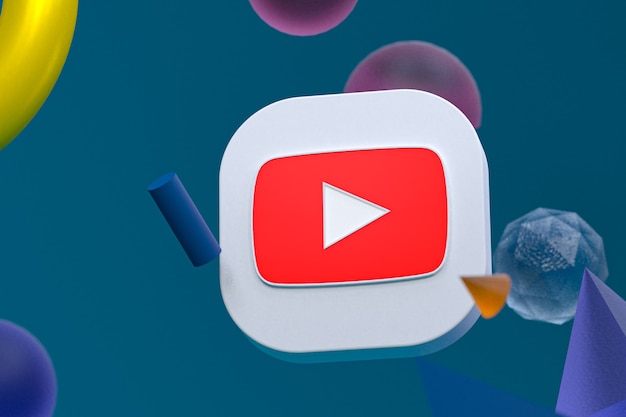 Logo di Youtube su sfondo geometrico astratto