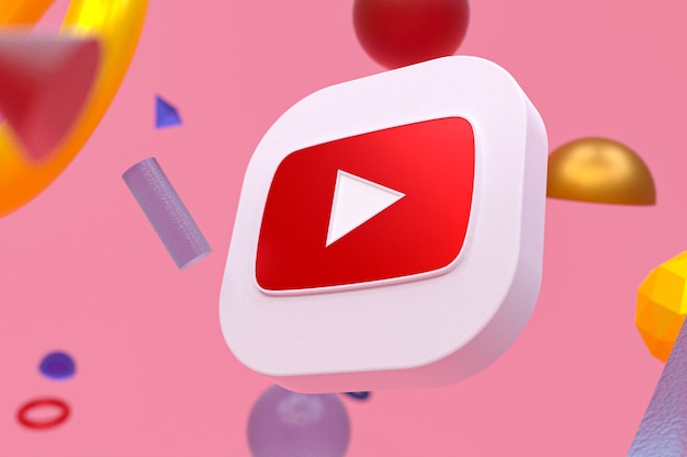 Logo di Youtube su sfondo geometrico astratto