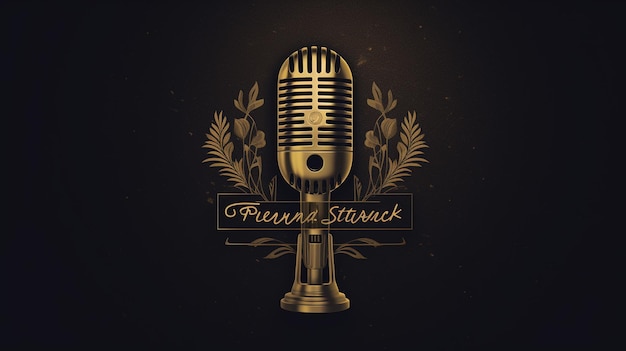 Logo e copertina di podcast vintage