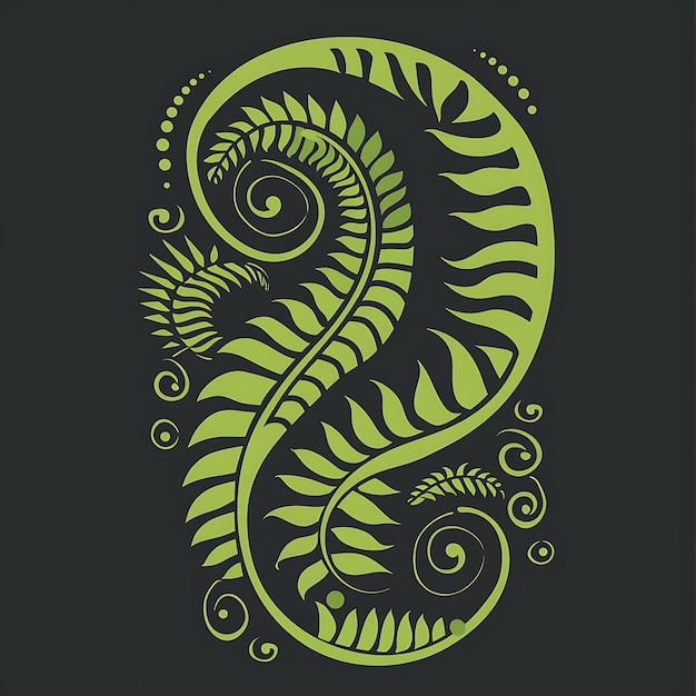 Logo etnico Maori Koru con felci e spirali per la decorazione T-shirt inchiostro tatuaggio contorno CNC semplice