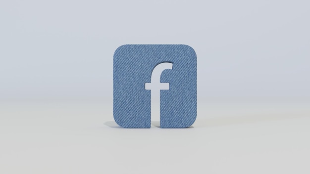 logo facebook con struttura in tessuto jeans