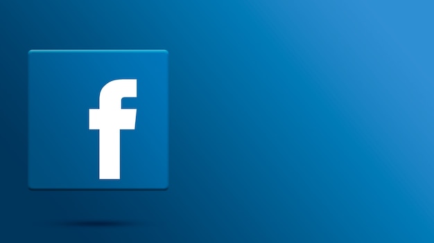 Logo Facebook su piattaforma 3d