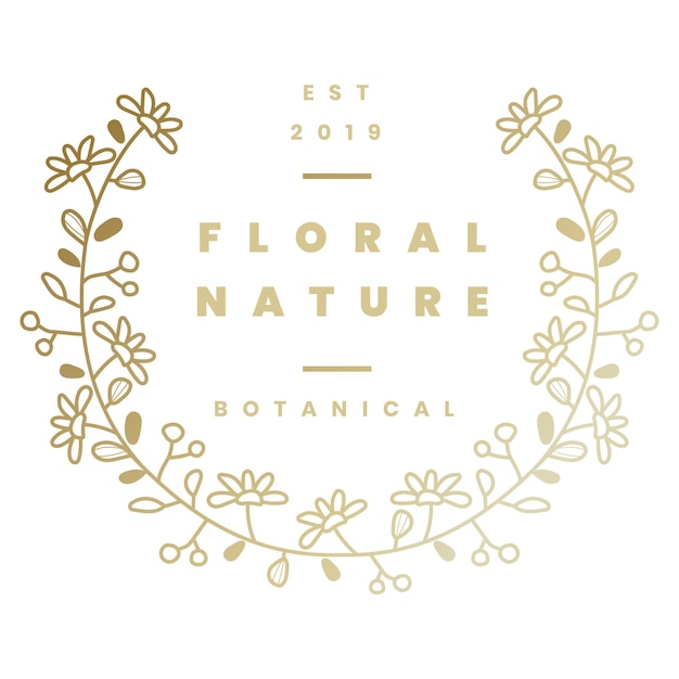 Logo florale dorato png clipart design professionale per attività di benessere