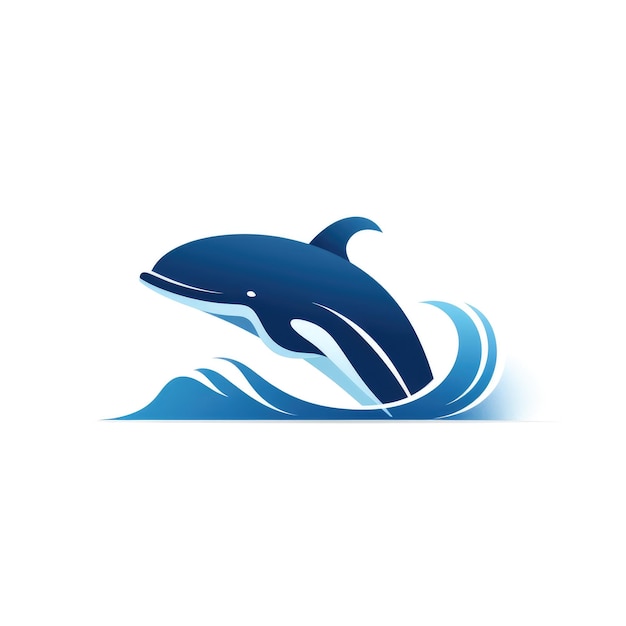 Logo grafico semplice di delfino su sfondo bianco
