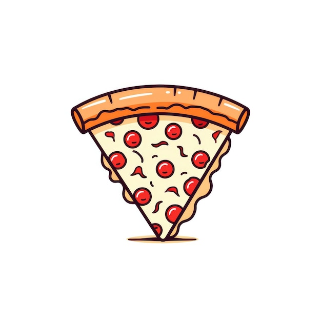 Logo grafico semplice di pizza colorata su sfondo bianco