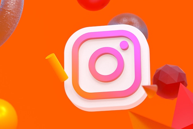 Logo ig di Instagram su sfondo di geometria astratta