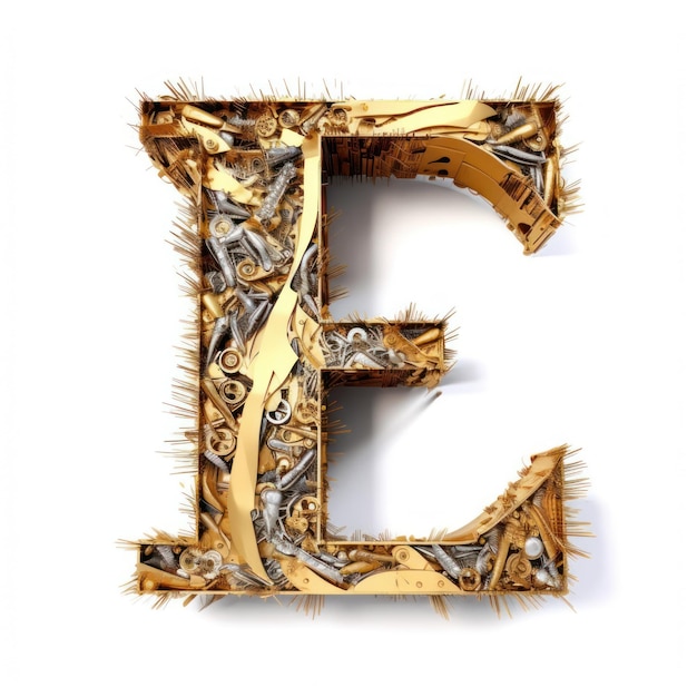 Logo lettera 3d logo alfabeto logo lettera verde oro sfondo bianco isolato jpg
