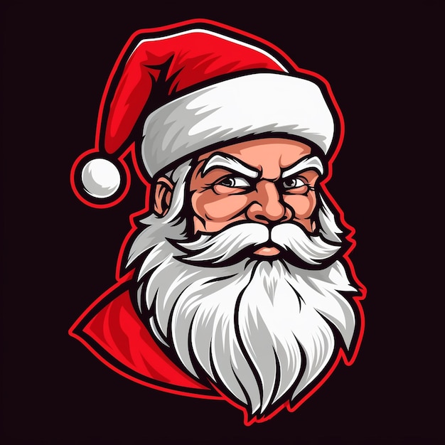 logo mascotte di un semplice vettore di Babbo Natale