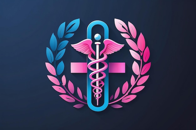 Logo medico blu e rosa