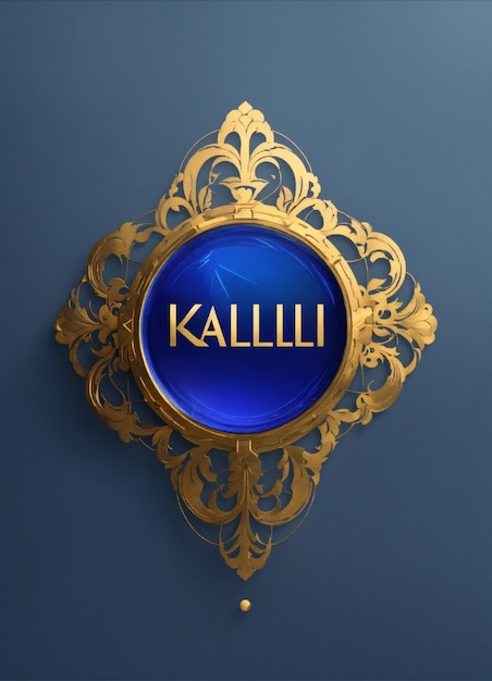 Logo minimalista per il nome Kallii Blue Gold con sfondo trasparente 2d