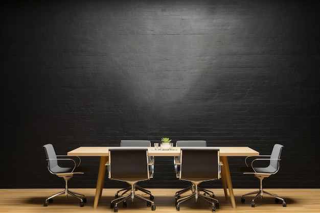 logo mockup office black wall meeting room per il tuo mockup di design