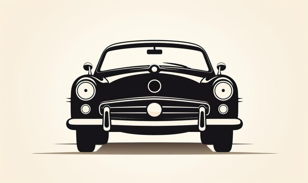 Logo nero dell'auto su uno sfondo chiaro Focalizzazione morbida selettiva
