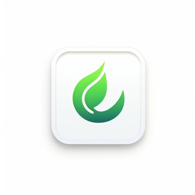 Logo per l'app minima oggetto verde su bianco bella illustrazione immagine generativa AI